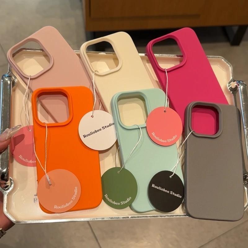 Luxury Leather Texture Soft Silicone Case For 16 15 14 Plus 13 12 11 Pro XR X XS Max Shockproof Bumper Rubber TPU Cover