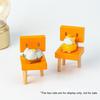 Yousheng Chair Cat Anime Figurine Kawaii Black White Cat Statue Wooden 3-Legs Chair Statue Miniature Desktop Ornament