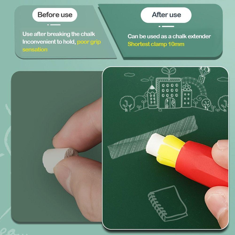 5Pcs/Set Colourful Chalk Protector Dustless Chalk Clip Durable Chalk Holder