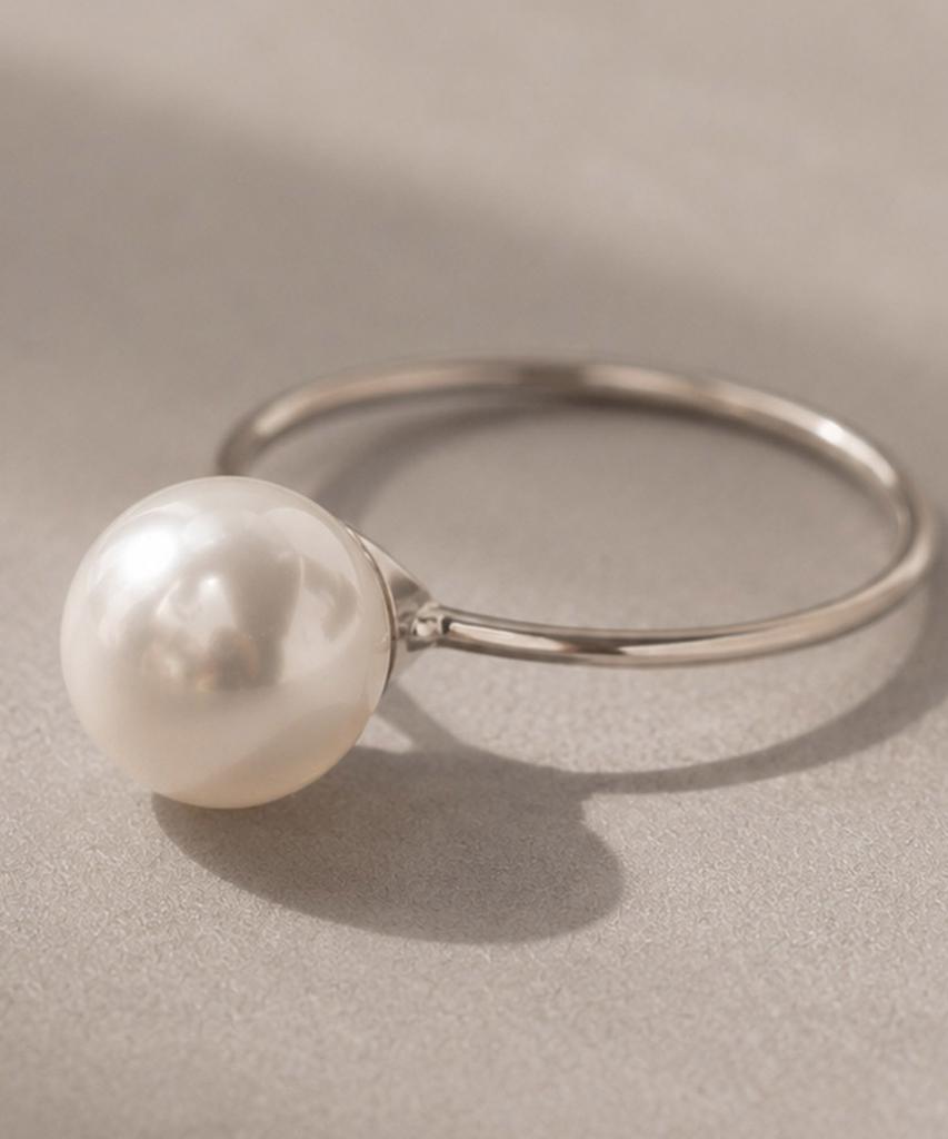 Helene Jewelry Кольцо Miss из стерлингового серебра 925 пробы со Swarovski 9 мм и кольцо Серебряная нить (Тип Б)
