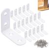 DRERIO L-Shaped Brackets, White, 18 Pieces, 40 X 40 X 16mm, Stainless Steel, L-Shaped Brackets, L-Shaped Angle Brackets, with 72 Stainless Steel Screw
