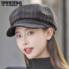 Women's Spring Summer Solid Color Versatile Fashion Peaked Caps Retro Vintage Plaid Printed Casual Outdoor Baseball Caps