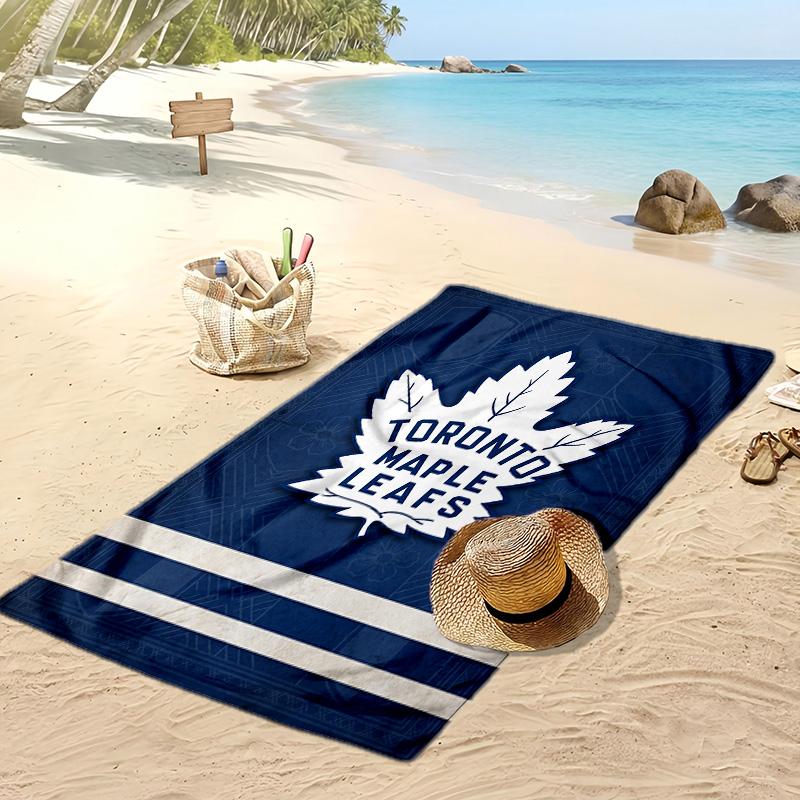 Пляжное полотенце с принтом Toronto Maple Leafs Мягкое Портативное Быстросохнущее?Сухое полотенце для бассейна, летнего отпуска, активного отдыха на природе