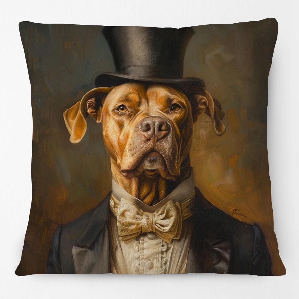 Vintage Royal Dogs And Cats Portraits Cushion Cover Poodle Border Collie Jack Russell Labrador Dog Pillowcase