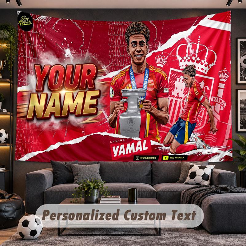 Wall Hanging Tapestry Custom NameLamine Yamal Pattern Personalized Printed Fabric Wall Decor