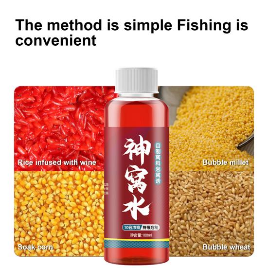 100 мл. Средство для привлечения рыбы. Высококонцентрированная добавка для приманки рыбы. Усилитель приманки для рыбалки. Жидкость для пресноводной соленой форели, карпа, окуня.