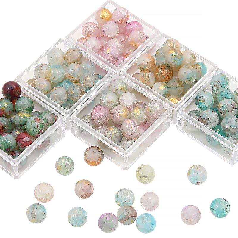 20 шт. 10 мм Необычные хрустальные стеклянные круглые бусины с потрескиванием для браслета и ожерелья DIY аксессуары для изготовления ювелирных изделий