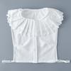 Big Lapel Crochet White Fake Collars+ Fake Cuff Sleeved for Woman Removable Shirt Collar White Detachable Collar for Girls