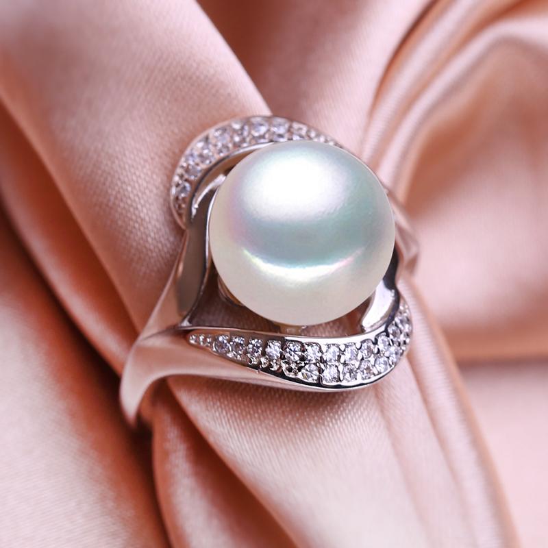 seniko Модное женское кольцо с пресноводным жемчугом и сверкающими кубическими цирконами