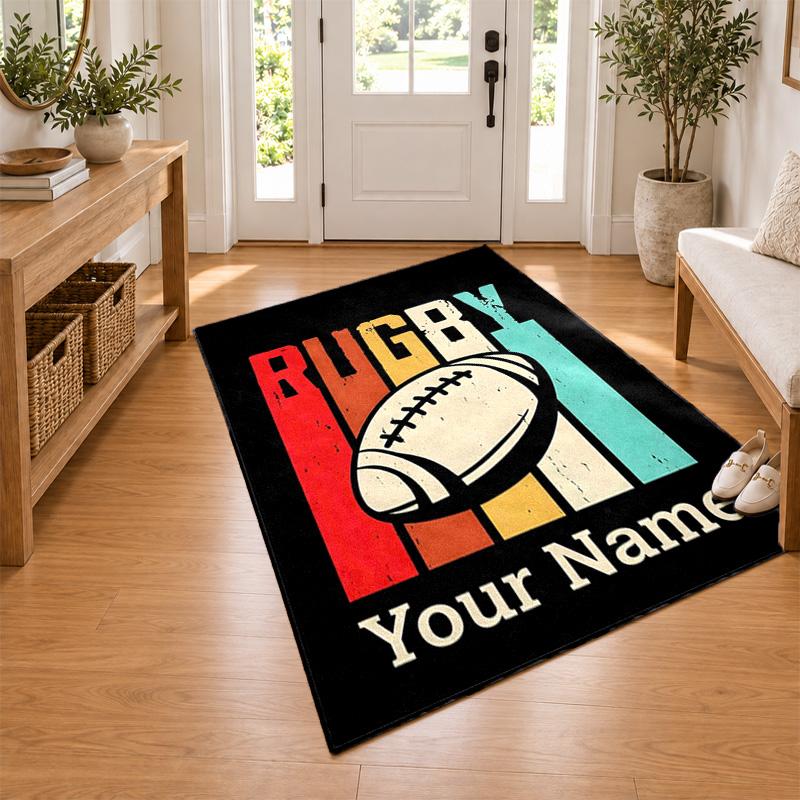 England rugby Custom Name Personalized Rug Non‑Slip Doormat Floor Carpet Housewarming Birthday Gift for Family Friends