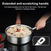 Stainless Steel Pot with Sunken Anti-Overflow Lid Corrosion-resistant Frying Pan Even Heat Skillet Induction Cooking Kitchen Essential for Home