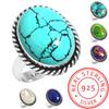 Кольцо из стерлингового серебра 925 пробы с драгоценными камнями, ручная работа, подарок на День святого Валентина, синий, зеленый, фиолетовый, медный, бирюзовый, жемчужный, лазурит, перламутровый костюм