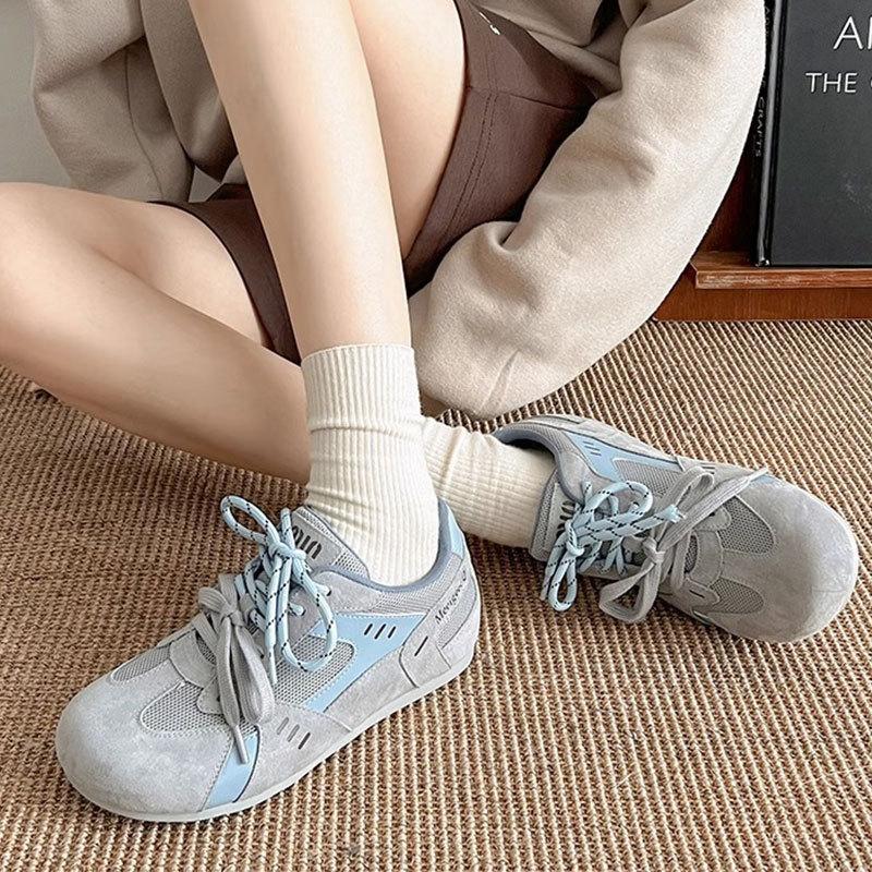 Ретро универсальные туфли Форрест Гамп модная цветовая гамма повседневные кеды женские 2025 весна новые плоские с внутренней платформой увеличивающие рост немецкие тренировочные туфли