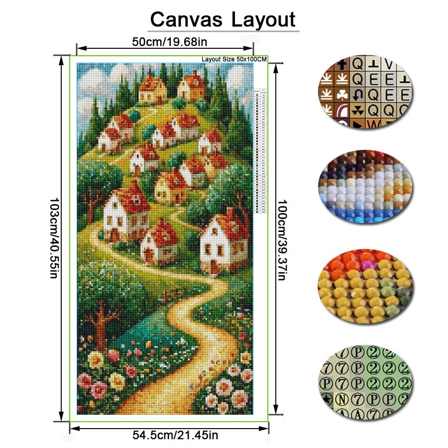 Горы Деревенские Дома Большой Размер Алмазная Живопись Сделай Сам Полная Квадратная Круглая Выкладка Стразами Вышивка Пейзаж Мозаика Наборы для Вышивания Крестом Настенный Декор