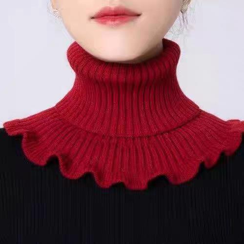 Scarf, Neck Cover, Fake Collar, Cervical Spine Protection, Warmth and Cold Protection, Versatile Knitted Turtleneck Sweater Collar