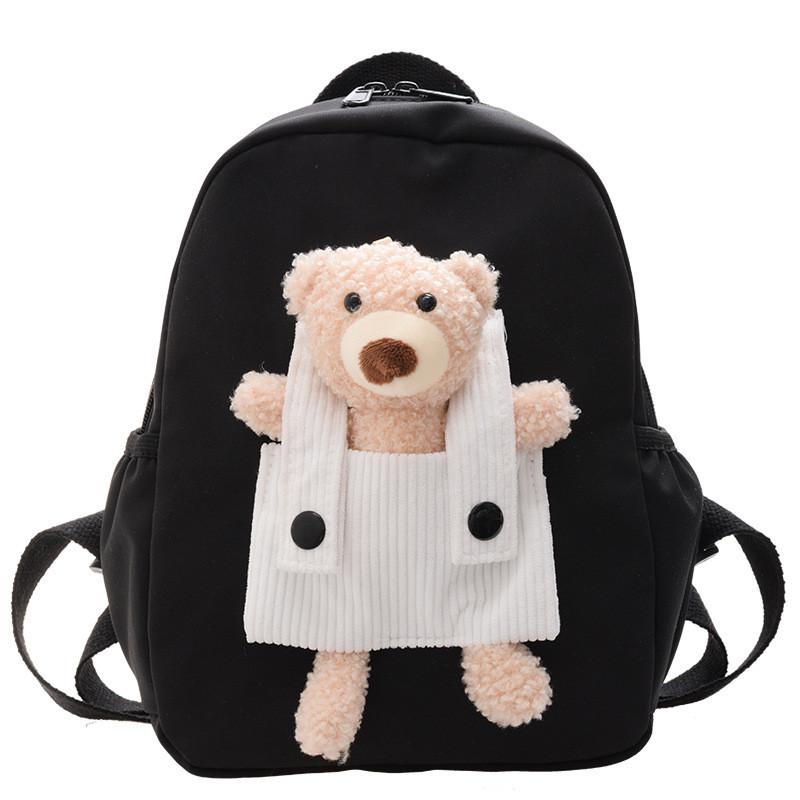 Cartoon Toddler School Backpack With Cute Bear Pendant And Lightweight Design