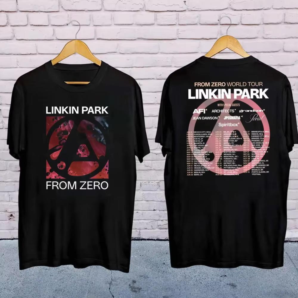 Fashion Official Men's Linkin-Park From Zero World Tour T-Shirt Women Harajuku O-Neck Short Sleeve Pop Music Shirt Fan Gift Moto