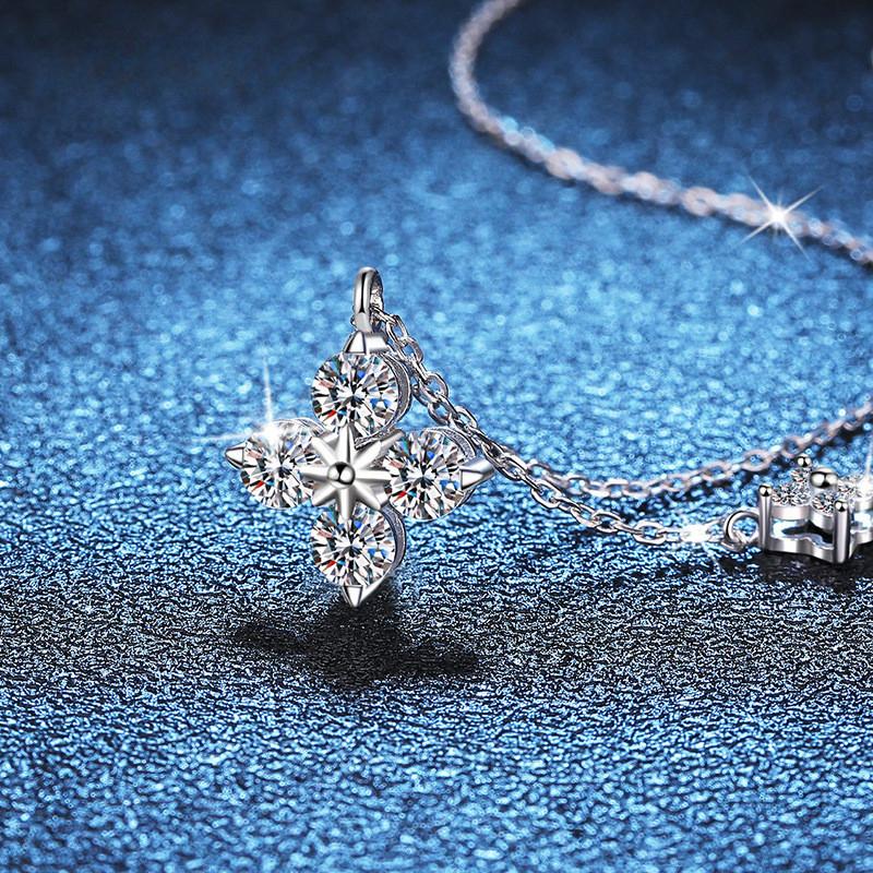 Single 0.3 CT Total 1.2CT Moissanite Pendant Necklace Luxury Fashion Women Necklace 925 Sterling Silver Custom Jewelry