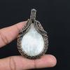 Moonstone 999 Copper Wire Wrapped Pendant, Handmade Gemstone Pendant, Gift For Mom Antique Jewelry