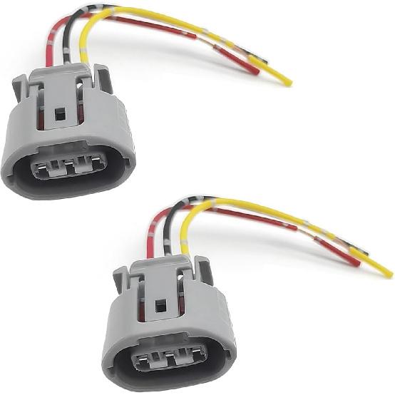 2PCS 3-Pin Alternator Regulator Harness, Gray Lead Wire Pigtail Connector Plug Cable, Vehicle Generator Wiring Replacement Accessory, Multi-Model