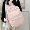 College Style High School Students' Large Capacity Schoolbag Women's Solid Color Backpack Computer Travel Backpack