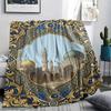 1Pc Muslim Print Flannel Blanket, High quality Comfortable for All Seasons, Home Decor, Warmth and Comfort, Perfect for Christmas Gifts W134