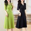 Luxury French Summer Dress for Women Plus Size Slim Fit Elegant Flowy Chiffon Maxi Dress