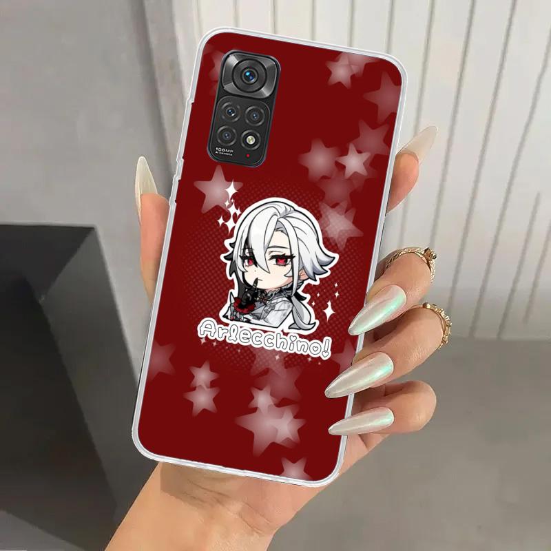 Чехол для телефона Arlecchino Genshin Impact для Xiaomi Redmi Note 15 14 14S 13 12S 12 Pro 11S 11 Plus 11T 11E 10S Мягкий Funda Печать Защитный