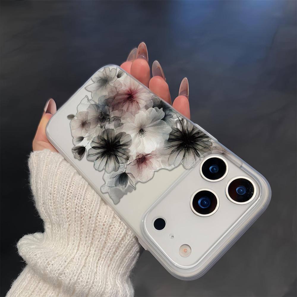 Стиль китайской живописи тушью с цветами Чехол для телефона Для iPhone 17 ProMax 16 13 11 15 14 12 17Air 17promax Прозрачный чехол Funda