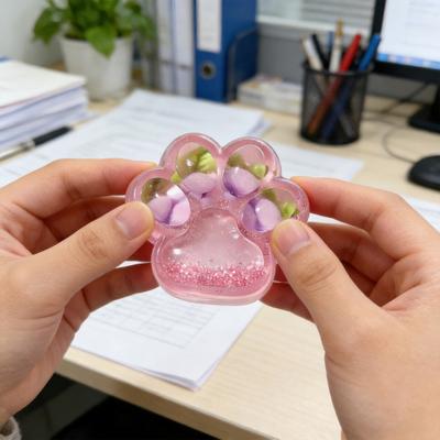 Игрушка-антистресс «Лапка кошки» Прозрачная Клубника Виноград Вишня Морковь Ананас Лапка котенка