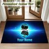 Crystal Velvet Square Rug Custom NameBIRMINGHAM CITY Pattern Non Slip Home Floor Decor Rug