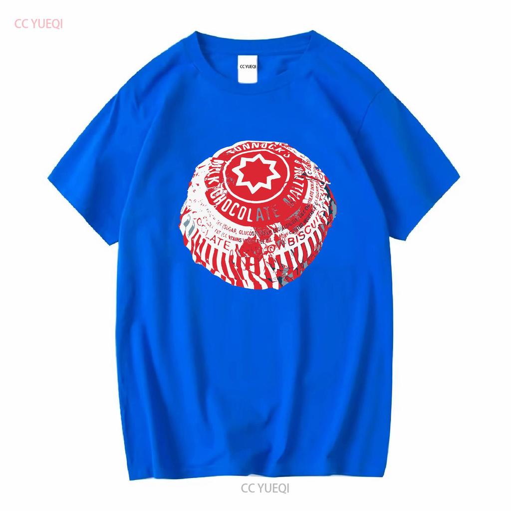 Tunnocks Tea Cake Pop Art White and Red Design T Shirt long or short sleeves vintage Washed designer clothes Comfortable