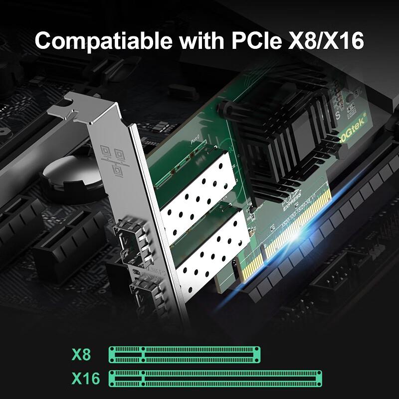 Wanzhaotong Dual-Port 10 Gigabit Fiber Server Network Card (CN version)