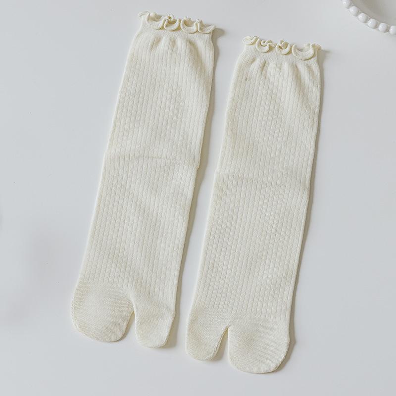 1Pair  High Quality Combed Cotton Split Toe Socks Unisex Simple Comfortable Two-Toed Socks Harajuku Men Women'S Tabi Socks