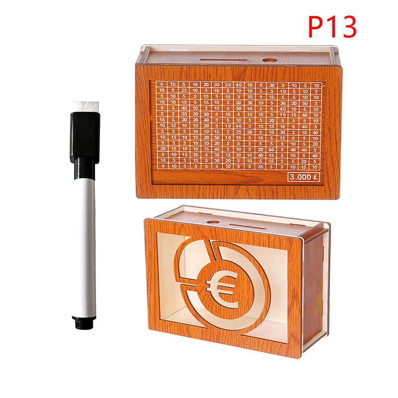 Декоративная копилка из натурального дерева со счетчиком, копилка ручной работы для творческих детей, цель по экономии денег 10000 евро