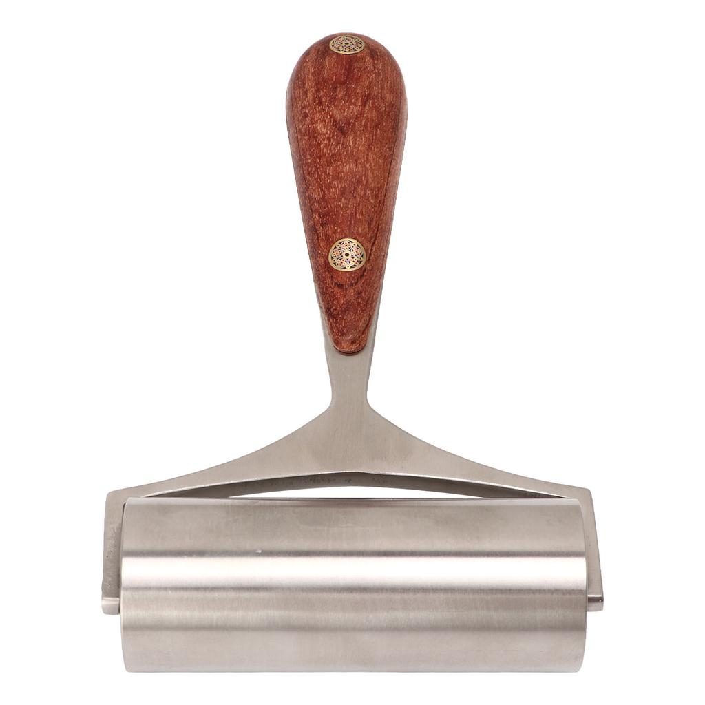 Ролик для кожи, ролик для прессования кожи из нержавеющей стали с деревянной ручкой для поделок из кожи своими руками