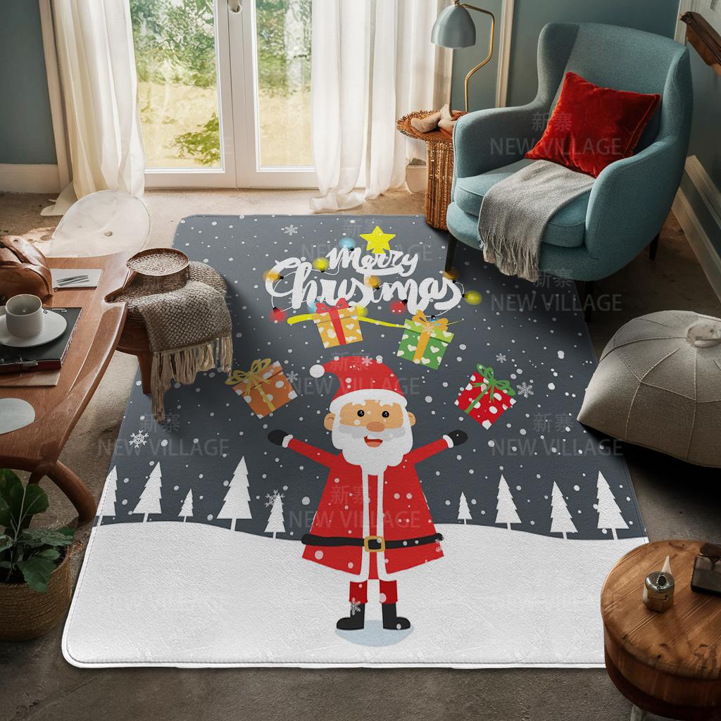 Ковер у входа в дом Домашний коврик у двери Гостиная Ванная Комната Ноги ванная комната Нескользящие коврики с водопоглощением для ванной Счастливого Рождества зима