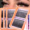 False Eyelash Extension Set, Single Tuft Of Hair 280 Tufts, Dense Makeup, Big Eyes D Curled Eyelashes