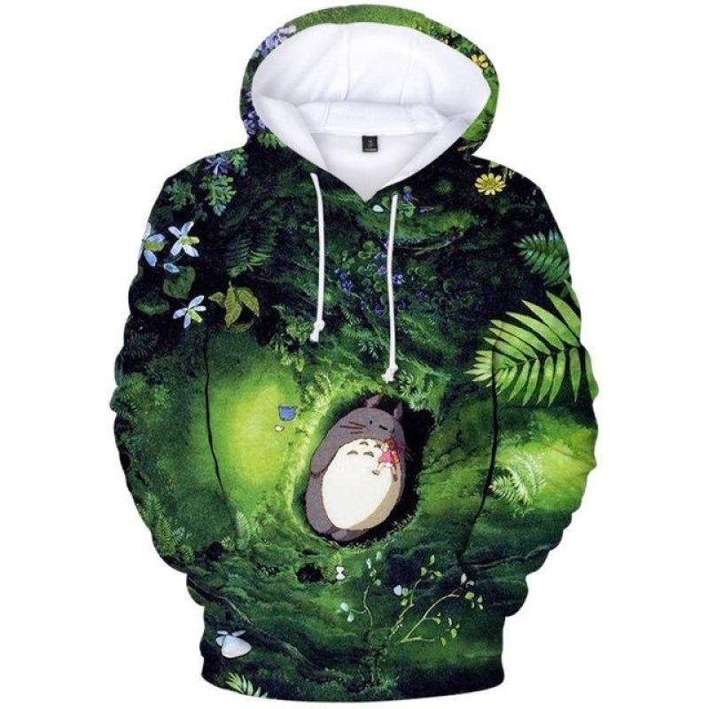 Hot Hoodies Sales Fashion Mens 3d Anime Totoro Printing Pullover Autumn Leisure Men Trendy Streetwear High Quality Sweatshirts