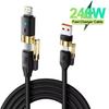 4 в 1 240 Вт USB Type C Кабель Быстрая Зарядка Телефонный Шнур Данных для iPhone 14 13 Pro Max Xiaomi Samsung Телефон USBC Зарядное Устройство PD Провод
