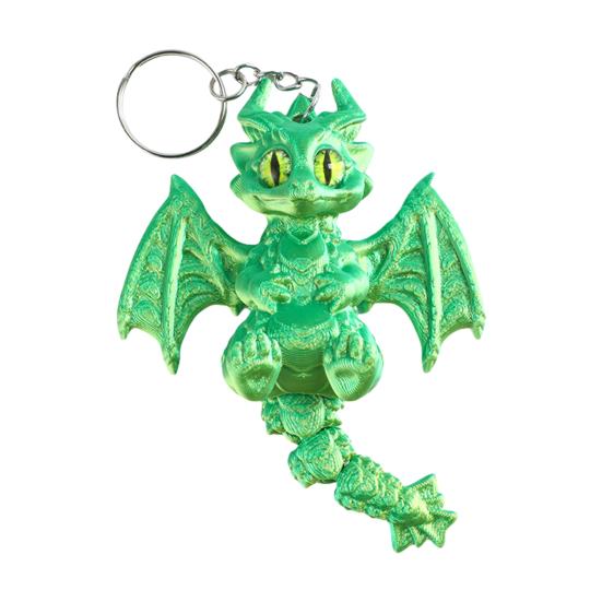 Брелок с крыльями дракона, напечатанный на 3D-принтере, с движущимся хвостом, сумки, багаж, школьные ранцы, интерьеры автомобилей