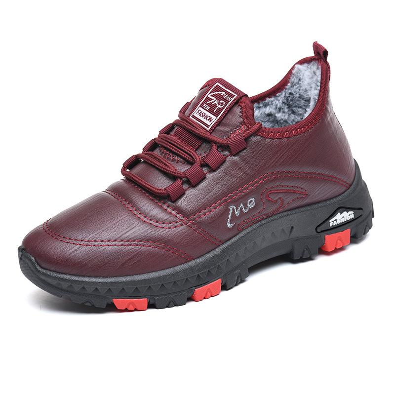 Women's Winter Warm Snow Boots Faux Fur Lined Walking Shoes Lace-Up Water Resistant Short Ankle Booties Comfortable Slip On Outdoor Sneakers for Women