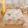 Colorful Flower Pattern Flannel Bed Sheet Set Winter Queen Size Bedding Set Home Luxury Soft Warm Bed Sheets with 2 Pillowcases