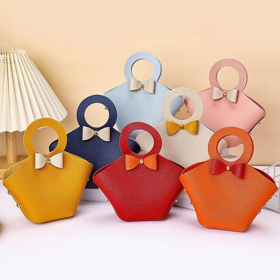 5 шт. подарочный пакет, удобная красочная мини-сумочка из искусственной кожи, сумки для конфет для вечеринок, свадебных украшений