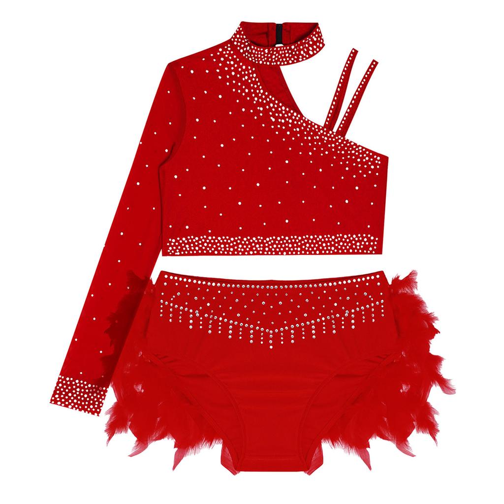 Костюм для лирического танца для маленьких девочек, балетное трико с юбкой, блестящая танцевальная одежда, бальное платье-пачка