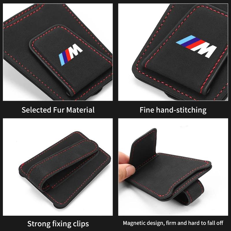 BAAL1 New 2025 Car Glasses Clip Sun Visor Card Glasses Holder Cars Accessories For BMW Motorsport X1 X3 X5 E39 E46 E90 F20 E60 F30 E36