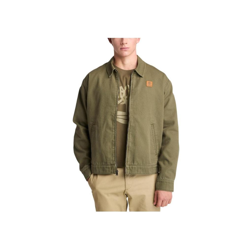 Timberland Hollis Series Молния Повседневный Удобный Воротник поло Длинный рукав Куртка Мужские куртки Армейский зеленый A6AUG-A58