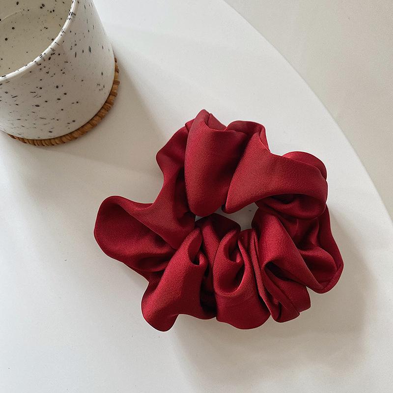 Винтажные шелковые резинки для волос, эластичные резинки для волос, однотонные женские и женские головные уборы, резинки для хвостиков, веревочные аксессуары для волос