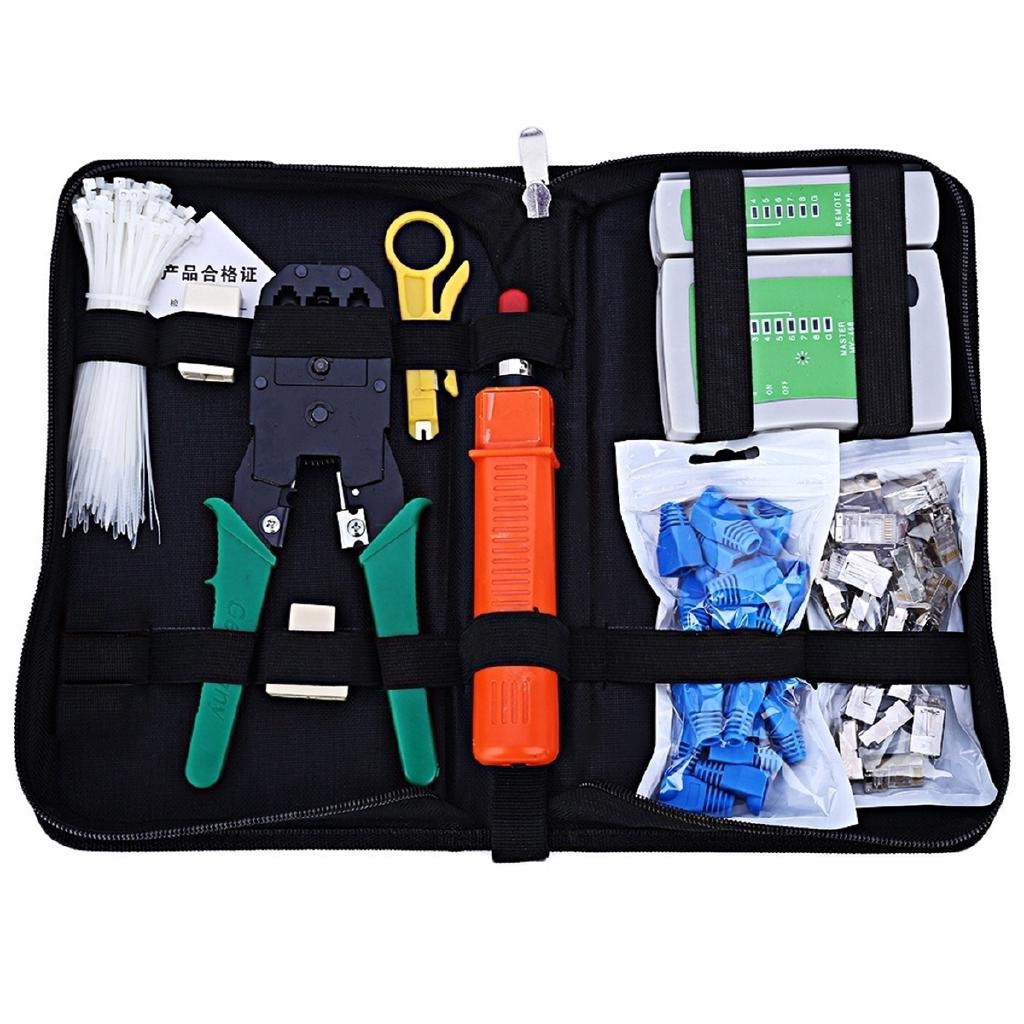 Набор для сети Ethernet LAN Cat5e Cat6 Тестер кабеля RJ45 Набор инструментов для обжима 3 в 1