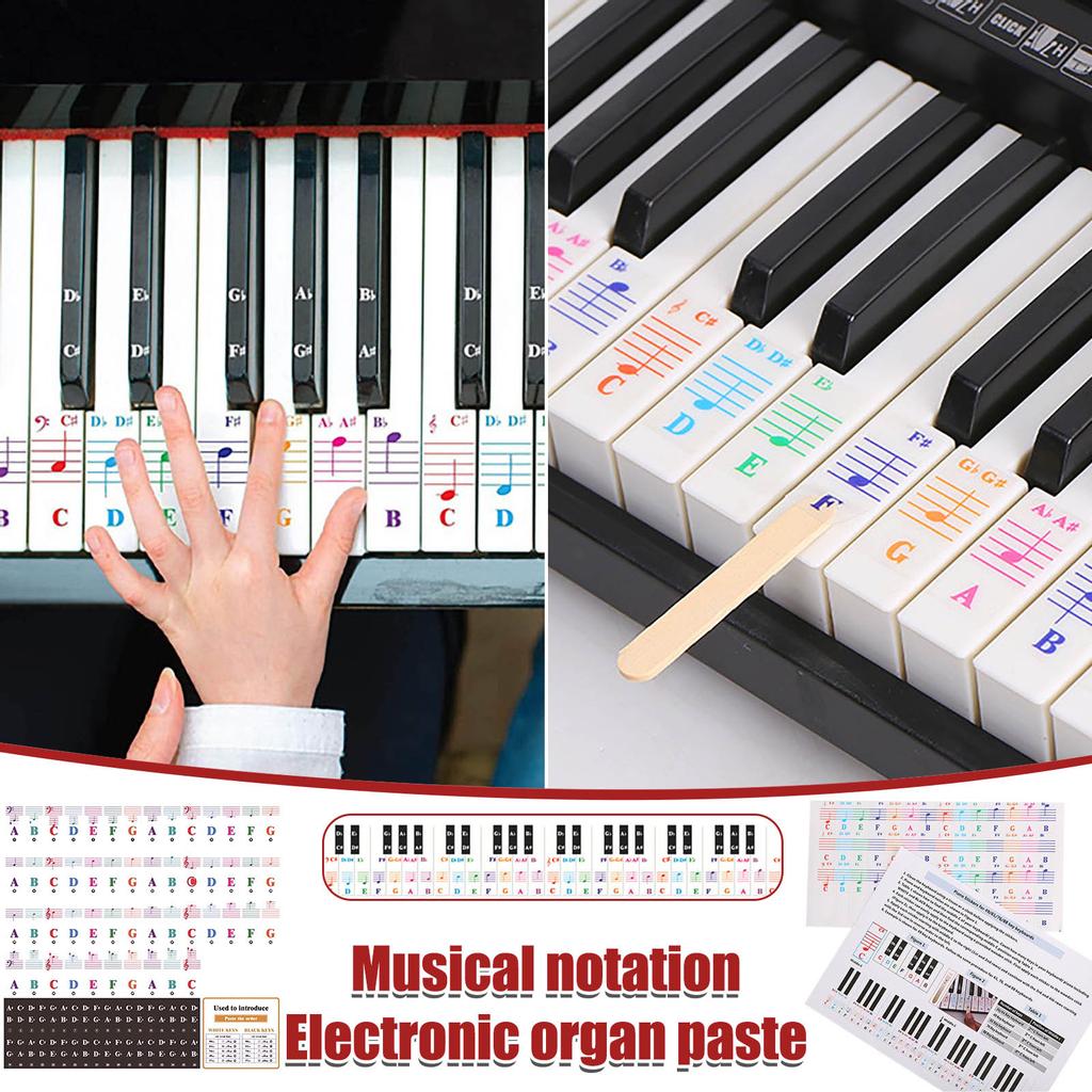 Piano Keyboard Sticker 25/49/61/76/88 Key-Removable Transparent Piano Sticker